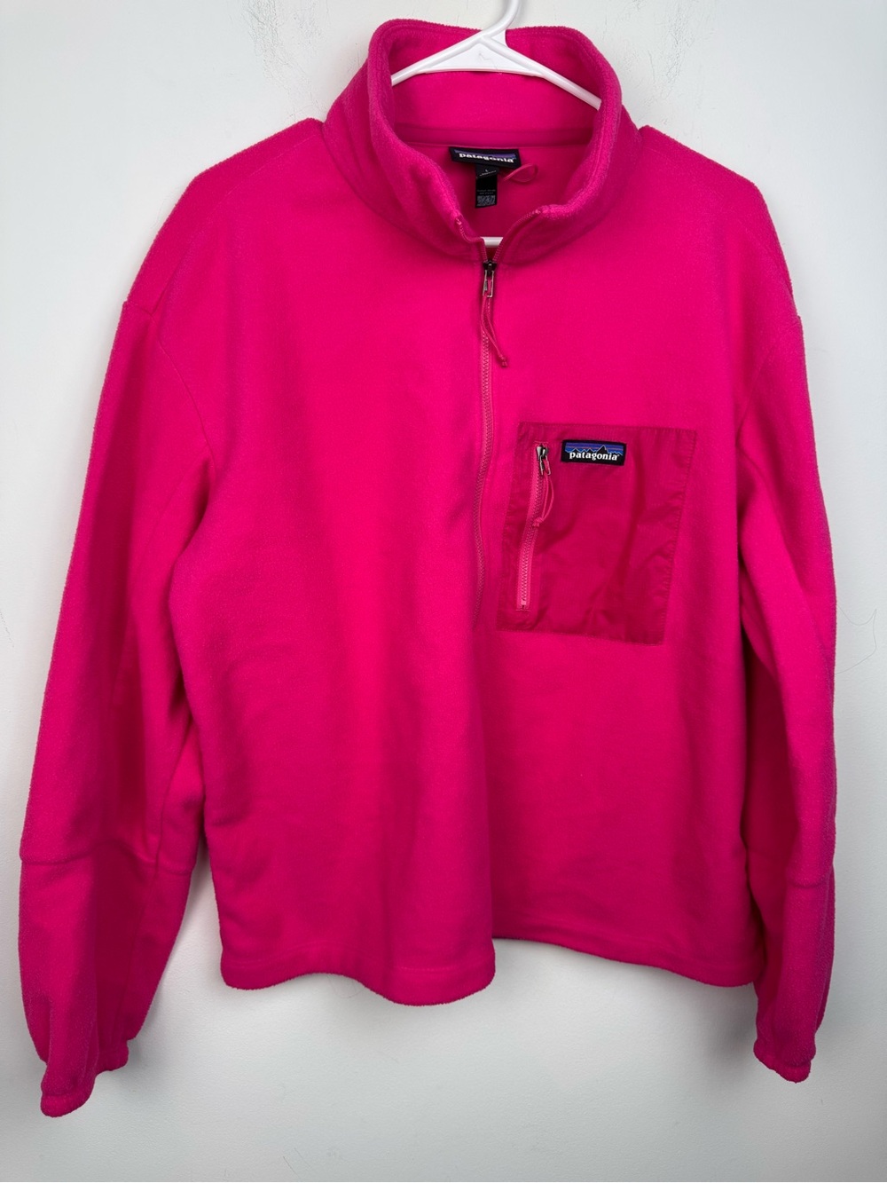 Patagonia Women’s Pink Microdini 1/2 Zip Fleece Pullover Size Large